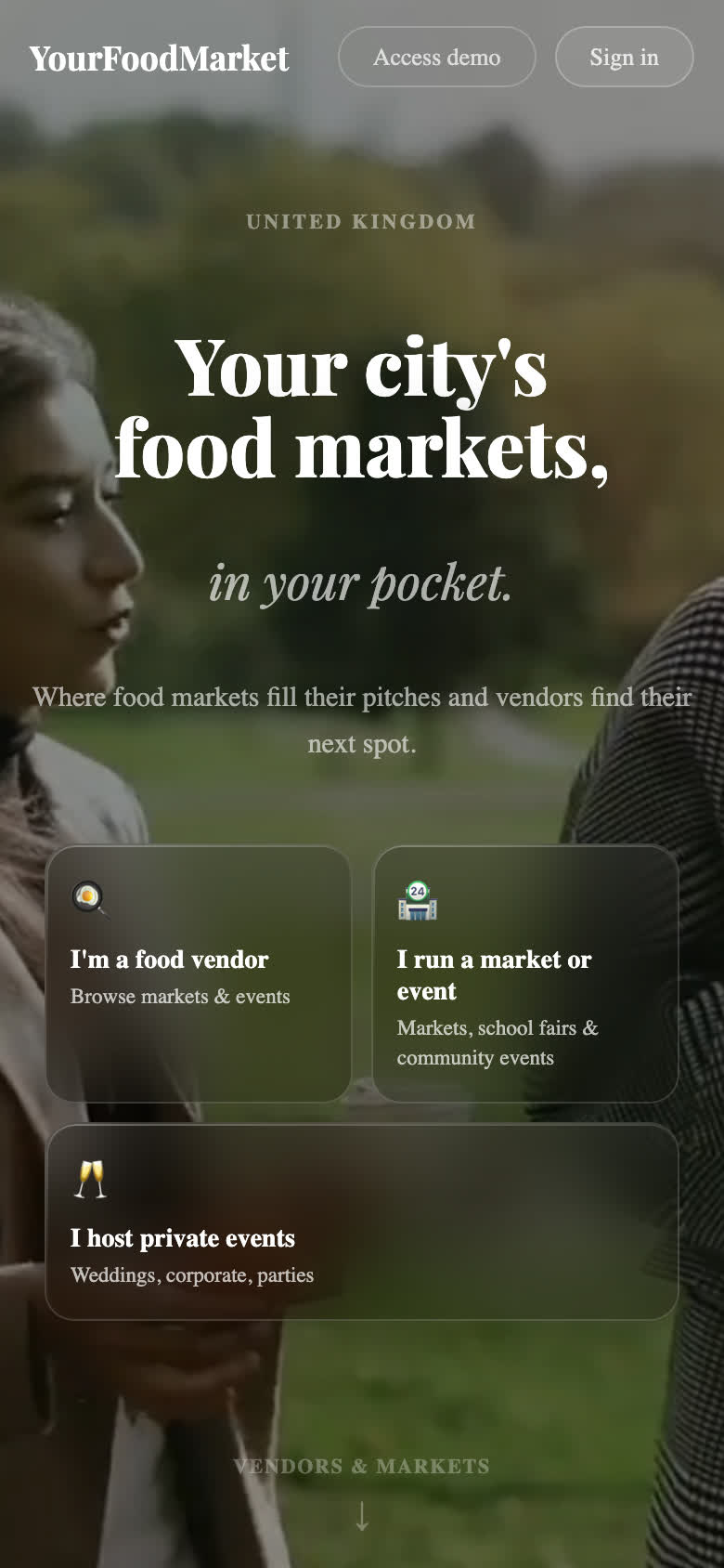 In hand — at the market